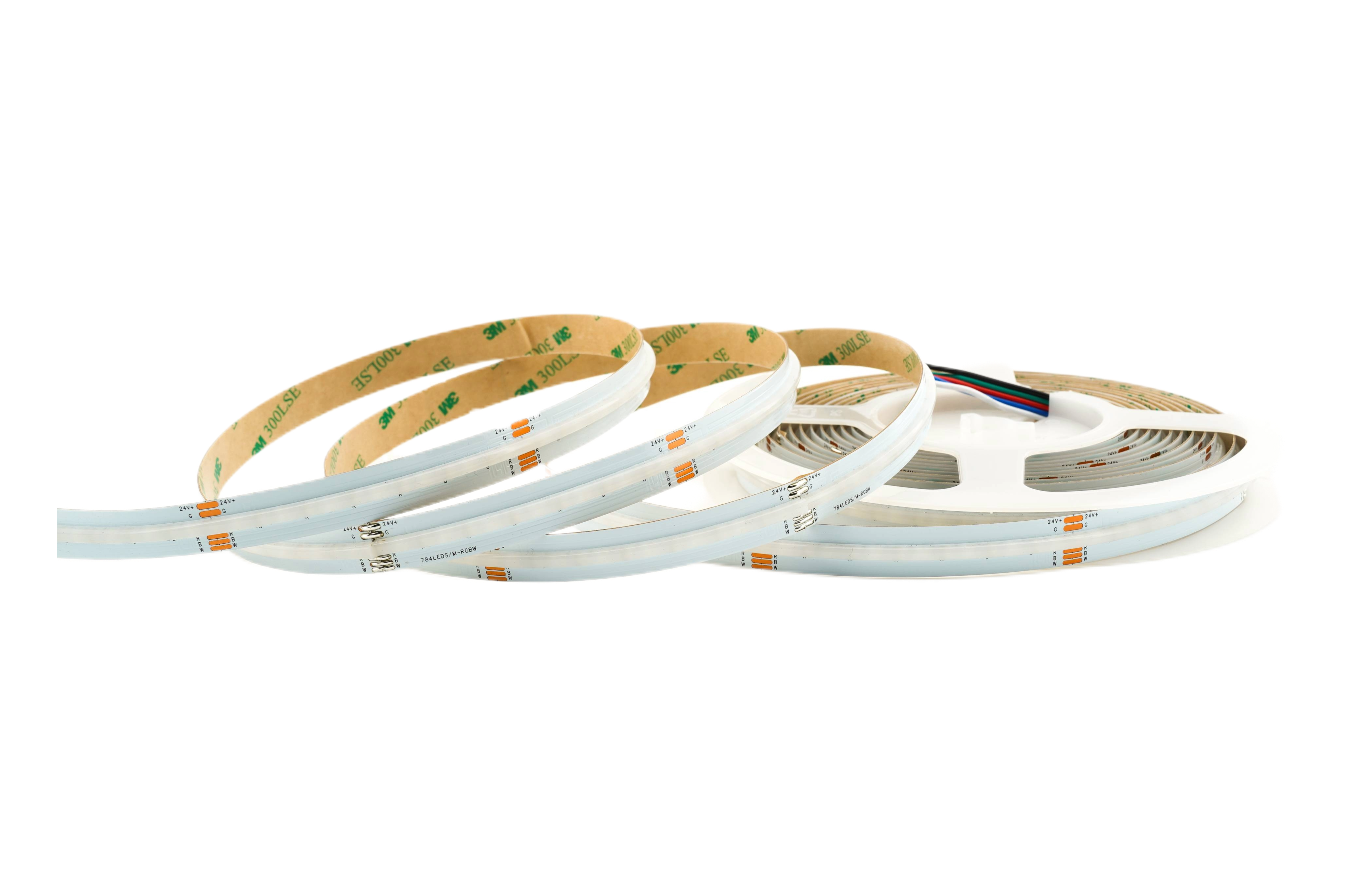 4262543210513 - COB RGBW LED-Streifen – 12 mm 784 LEDs m 24 V 18 W m IP33 IP65 180° Abstrahlwinkel